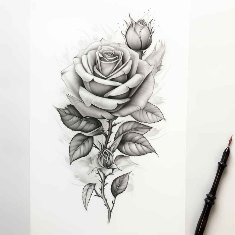 Delikatne kwiaty - Free tattoo design ideas ai genereted - inkby.ai