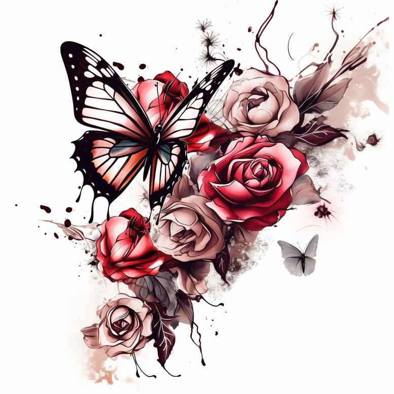 Motyle ćmy ważki - Free tattoo design ideas ai genereted - inkby.ai