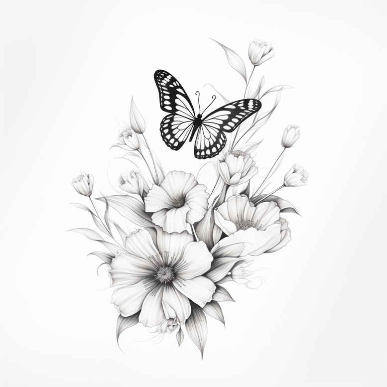 Motyle ćmy ważki - Free tattoo design ideas ai genereted - inkby.ai