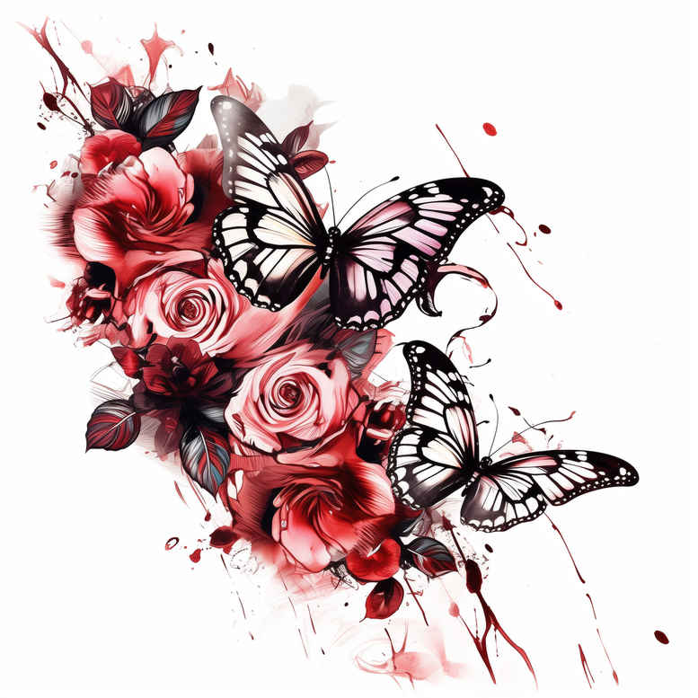 Motyle ćmy ważki - Free tattoo design ideas ai genereted - inkby.ai