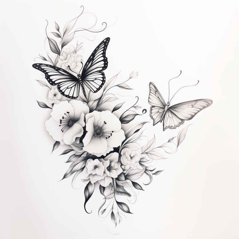Motyle ćmy ważki - Free tattoo design ideas ai genereted - inkby.ai