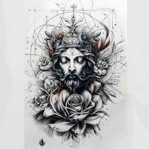 figure-of-jesus – tattoo design ideas free ai generated – micro-realism – for-nape – Gallery: jesus-inkby-ai
