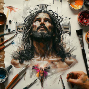 for-women – tattoo design ideas free ai generated – light-play – for-chest – Gallery: jesus-inkby-ai