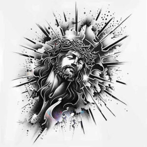 jesus-and-divine-grace – tattoo design ideas free ai generated – lifelike – for-spine – Gallery: jesus-inkby-ai