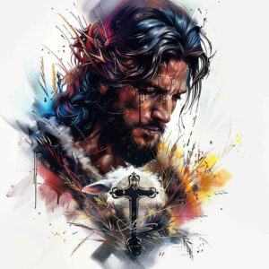 jesus-and-love – tattoo design ideas free ai generated – realistic-color – for-back-of-neck – Gallery: jesus-inkby-ai