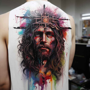 jesus-and-mystery – tattoo design ideas free ai generated – fine-lines – for-side – Gallery: jesus-inkby-ai