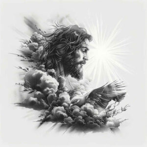 jesus-and-prayer – tattoo design ideas free ai generated – lifelike-eyes – for-lower-back – Gallery: jesus-inkby-ai