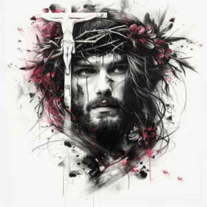 jesus-and-prayer – tattoo design ideas free ai generated – subtle-saturation – for-nape – Gallery: jesus-inkby-ai