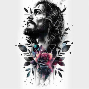 jesus-and-spiritual-power – tattoo design ideas free ai generated – hyper-realistic – for-shoulder – Gallery: jesus-inkby-ai