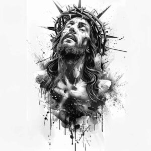 jesus-and-spirituality – tattoo design ideas free ai generated – refined-highlights – for-side-torso – Gallery: jesus-inkby-ai