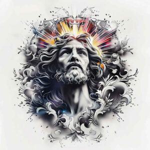 jesus-and-supernatural-power – tattoo design ideas free ai generated – volume-effect – for-ankle – Gallery: jesus-inkby-ai