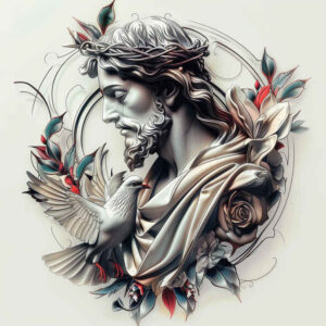 jesus-and-truth – tattoo design ideas free ai generated – realistic-gleam – for-spine – Gallery: jesus-inkby-ai