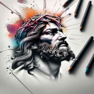 jesus-as-savior – tattoo design ideas free ai generated – optical-illusion – for-palm – Gallery: jesus-inkby-ai