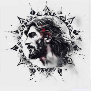 jesus-christ – tattoo design ideas free ai generated – soft-contrast – for-biceps – Gallery: jesus-inkby-ai