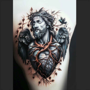jesus-cross-tattoo – tattoo design ideas free ai generated – optical-illusion – for-fingers – Gallery: jesus-inkby-ai