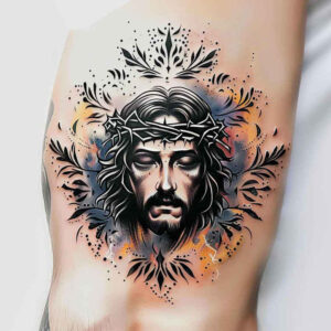 jesus-cross-tattoo – tattoo design ideas free ai generated – photographic-quality – for-back-shoulder – Gallery: jesus-inkby-ai