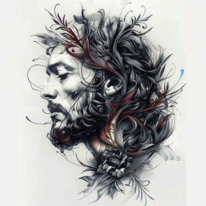 jesus-cross-tattoo – tattoo design ideas free ai generated – realistic-perspective – for-full-back – Gallery: jesus-inkby-ai