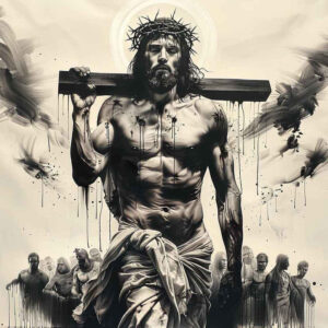 jesus-divine-grace-tattoo – tattoo design ideas free ai generated – depth-of-field – for-scapula – Gallery: jesus-inkby-ai