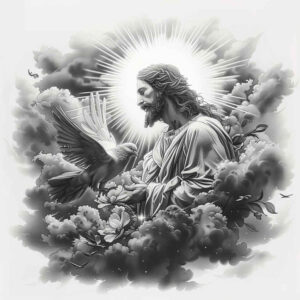 jesus-divine-light-tattoo – tattoo design ideas free ai generated – realistic-dimension – for-upper-shoulder – Gallery: jesus-inkby-ai