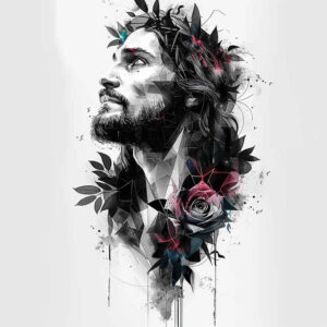 jesus-divine-light-tattoo – tattoo design ideas free ai generated – subtle-gradients – for-palm – Gallery: jesus-inkby-ai