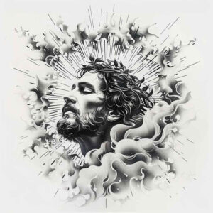 jesus-divine-tattoo – tattoo design ideas free ai generated – realistic – for-neck – Gallery: jesus-inkby-ai
