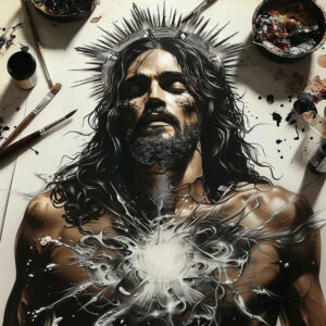 jesus-divine-tattoo – tattoo design ideas free ai generated – shadow-realism – for-wrist-side – Gallery: jesus-inkby-ai