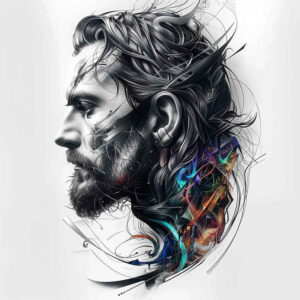 jesus-eternal-tattoo – tattoo design ideas free ai generated – portrait-realism – for-lower-thigh – Gallery: jesus-inkby-ai