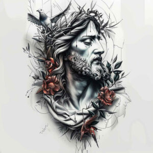 jesus-faith-tattoo – tattoo design ideas free ai generated – form-fidelity – for-full-back – Gallery: jesus-inkby-ai