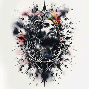 jesus-faith-tattoo – tattoo design ideas free ai generated – minimal-grain – for-foot – Gallery: jesus-inkby-ai