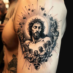 jesus-grace-tattoo – tattoo design ideas free ai generated – high-fidelity – for-forearm – Gallery: jesus-inkby-ai