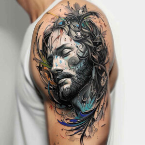 jesus-heart-tattoo – tattoo design ideas free ai generated – true-to-life – for-lower-back – Gallery: jesus-inkby-ai