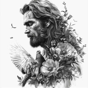 jesus-holy-face-tattoo – tattoo design ideas free ai generated – color-precision – for-elbow – Gallery: jesus-inkby-ai