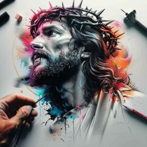 jesus-holy-love-tattoo – tattoo design ideas free ai generated – reflection-effect – for-hand – Gallery: jesus-inkby-ai