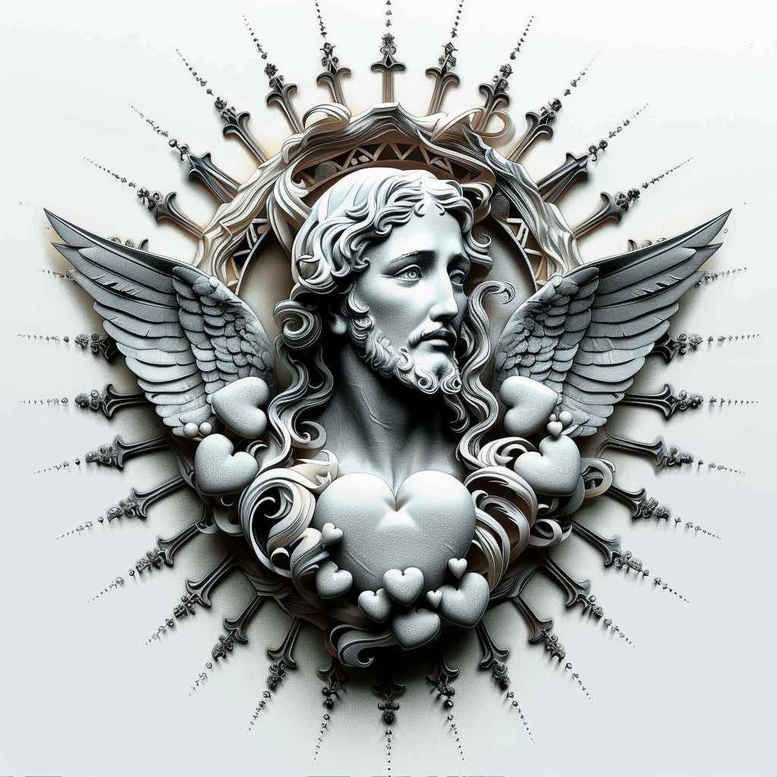 jesus-holy-love-tattoo – tattoo design ideas free ai generated – soft-focus – for-nape – Gallery: jesus-inkby-ai