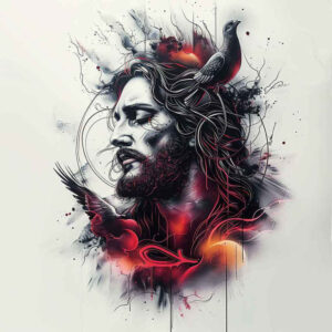 jesus-holy-spirit-tattoo – tattoo design ideas free ai generated – natural-contours – for-upper-chest – Gallery: jesus-inkby-ai