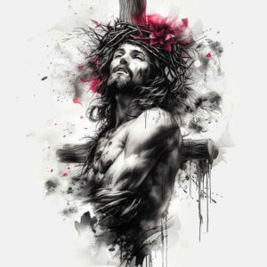 jesus-holy-tattoo – tattoo design ideas free ai generated – hyper-detail – for-knee – Gallery: jesus-inkby-ai