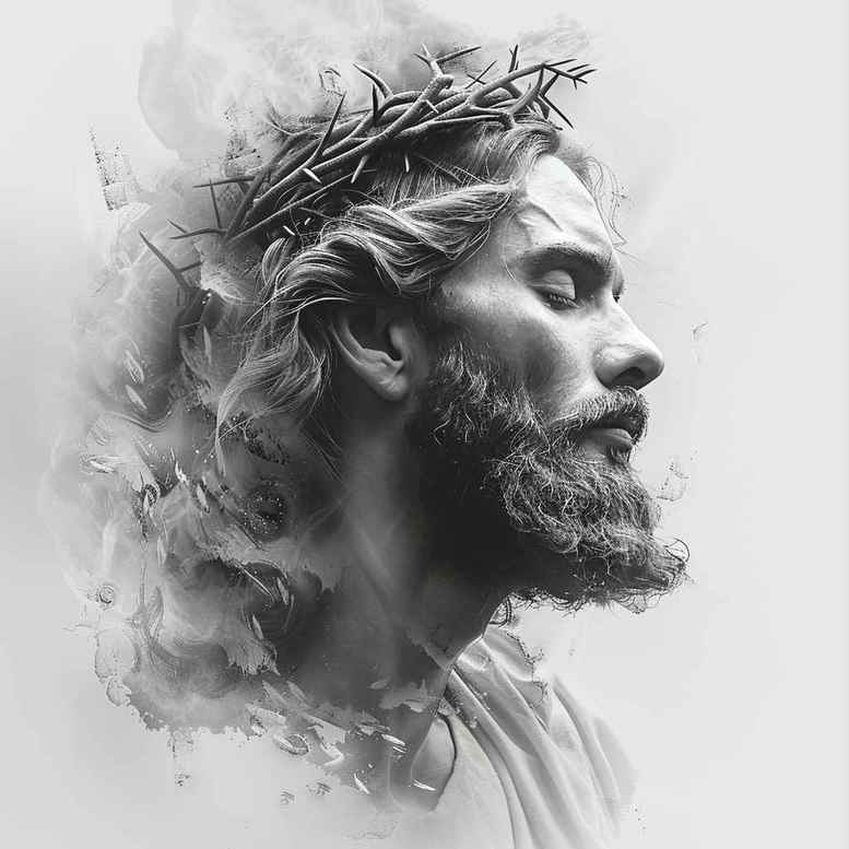 jesus-iconic-tattoo – tattoo design ideas free ai generated – realistic-dimension – for-palm – Gallery: jesus-inkby-ai