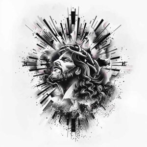 jesus-in-art – tattoo design ideas free ai generated – depth-illusion – for-nape – Gallery: jesus-inkby-ai