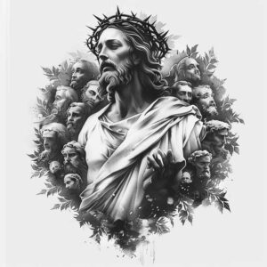 jesus-in-art – tattoo design ideas free ai generated – micro-realism – for-lower-chest – Gallery: jesus-inkby-ai