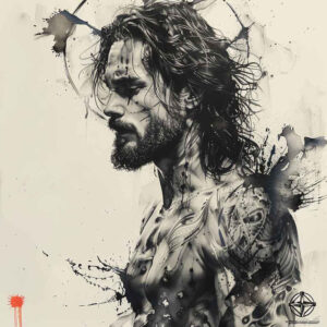 jesus-in-shadow – tattoo design ideas free ai generated – refined-contrast – for-wrist – Gallery: jesus-inkby-ai