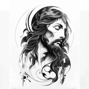 jesus-in-spirituality – tattoo design ideas free ai generated – refined-highlights – for-lower-back – Gallery: jesus-inkby-ai