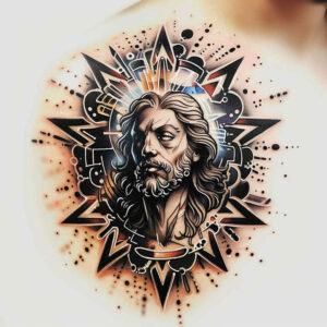 jesus-in-tradition – tattoo design ideas free ai generated – skin-realism – for-hip – Gallery: jesus-inkby-ai
