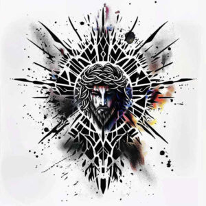 jesus-life-tattoo – tattoo design ideas free ai generated – fine-lines – for-neck – Gallery: jesus-inkby-ai