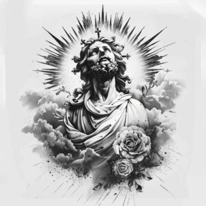jesus-life-tattoo – tattoo design ideas free ai generated – form-fidelity – for-stomach – Gallery: jesus-inkby-ai
