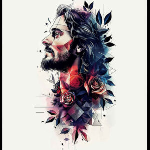 jesus-love-tattoo – tattoo design ideas free ai generated – transparent-layer – for-lower-leg – Gallery: jesus-inkby-ai