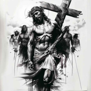 jesus-peace-symbol – tattoo design ideas free ai generated – highlight-detail – for-ribs – Gallery: jesus-inkby-ai