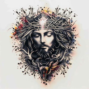 jesus-peace-tattoo – tattoo design ideas free ai generated – light-play – for-chest – Gallery: jesus-inkby-ai