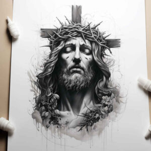 jesus-peace-tattoo – tattoo design ideas free ai generated – refined-contrast – for-palm – Gallery: jesus-inkby-ai