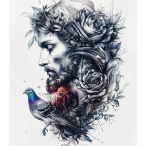 jesus-peace-tattoo – tattoo design ideas free ai generated – refined-highlights – for-spine – Gallery: jesus-inkby-ai