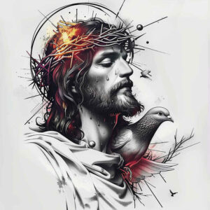 jesus-power-tattoo – tattoo design ideas free ai generated – light-play – for-back-of-neck – Gallery: jesus-inkby-ai